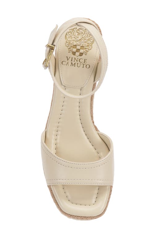 Vince Camuto Lilla Ankle Strap Platform Wedge In Panna Creme