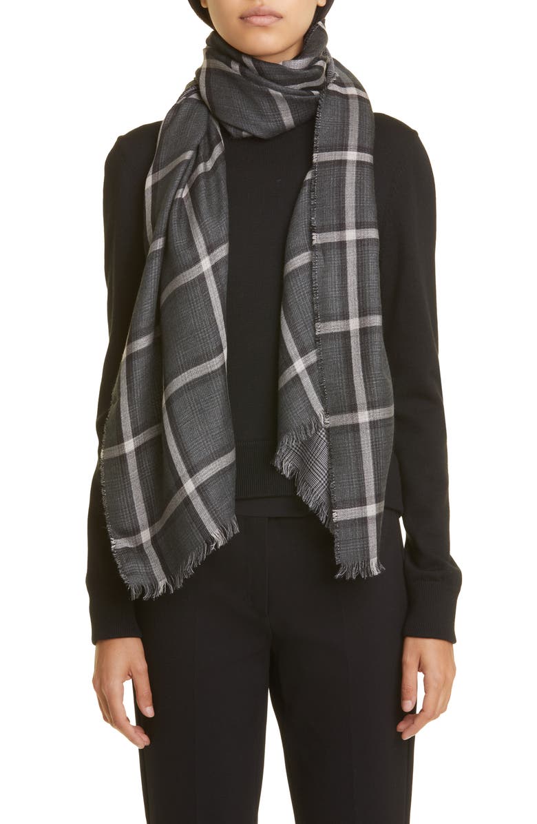 Max Mara Tirana Check Wool & Silk Stole, Alternate, color, 