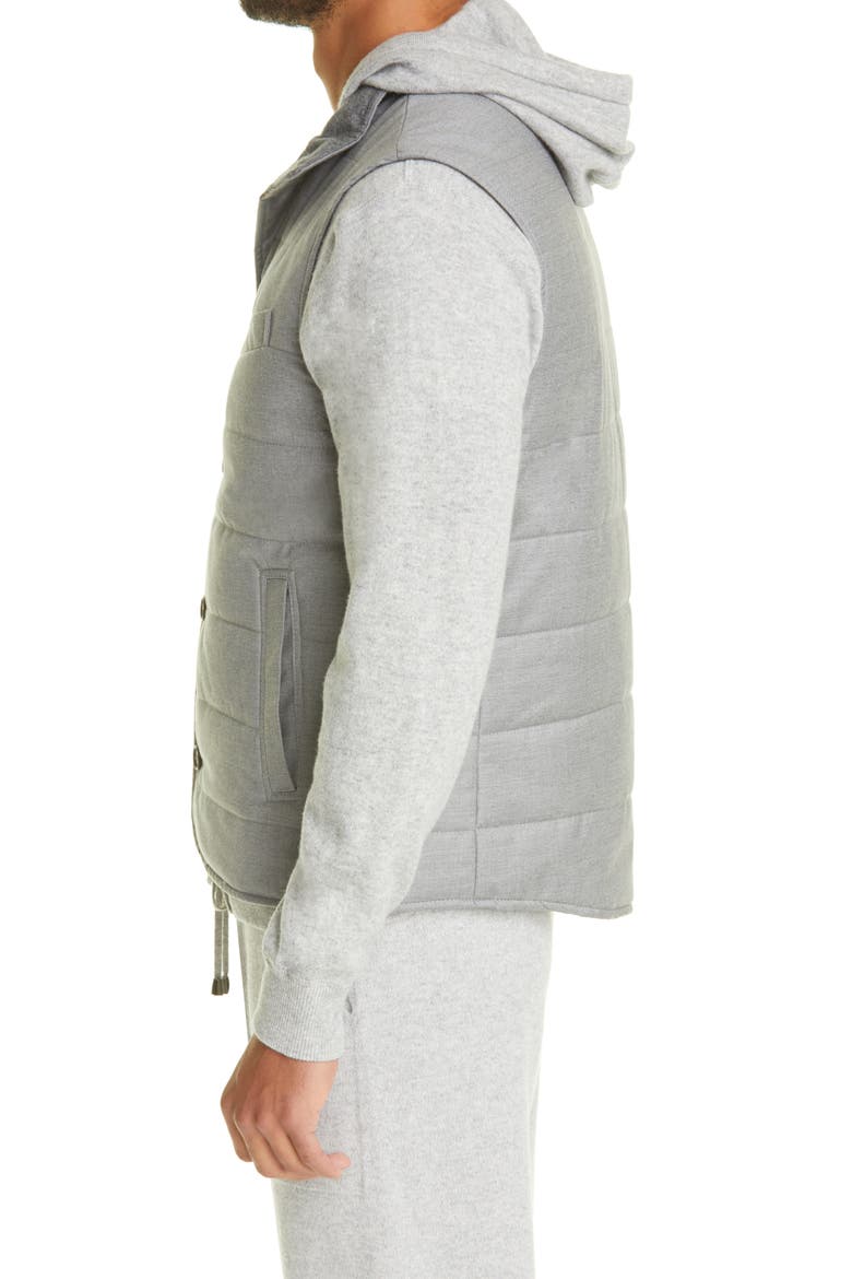 Virgin Wool & Silk Vest, Alternate, color, GREY