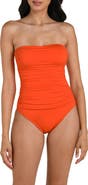La Blanca Shirred Cutout One-Piece Swimsuit