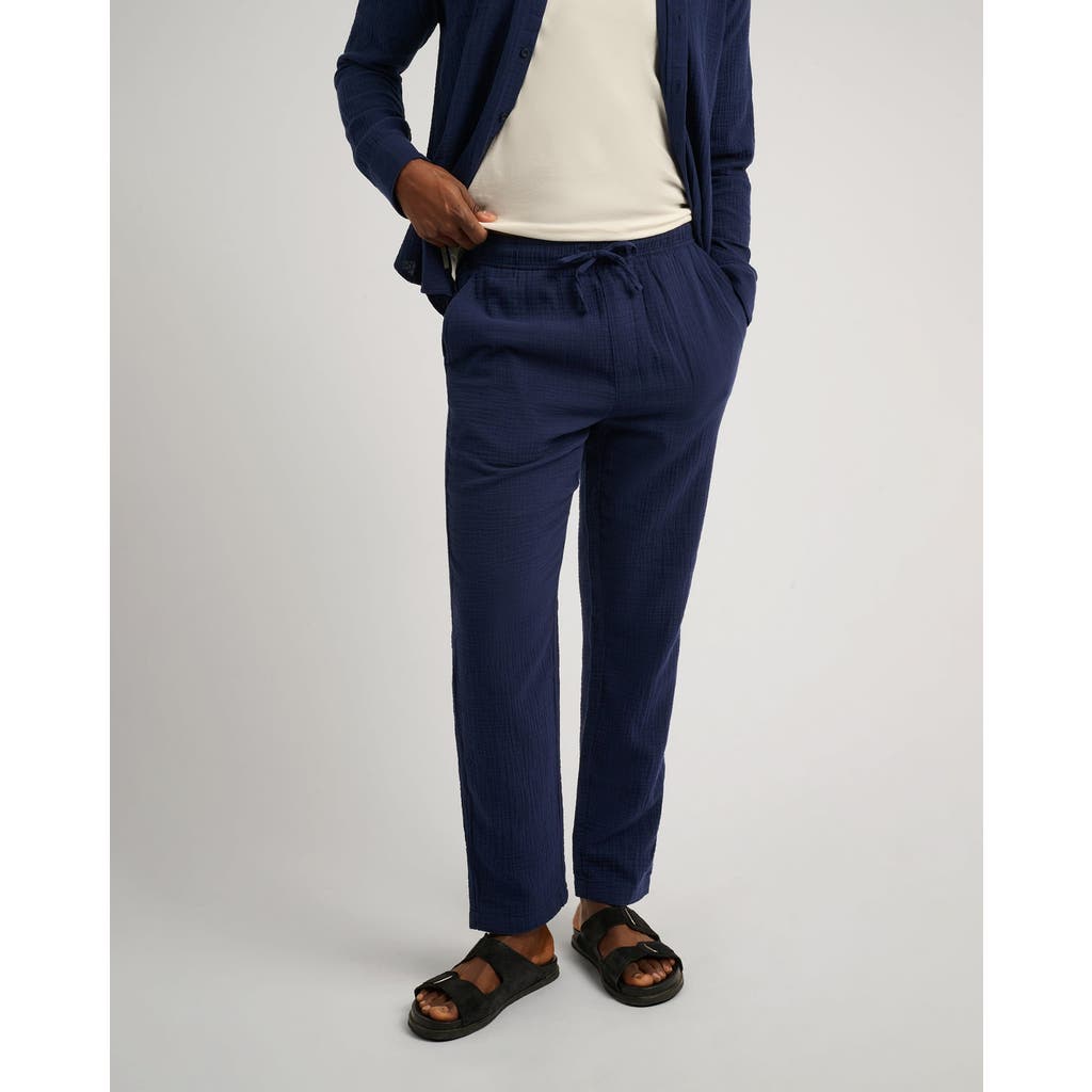 Onia Garment Dye Cotton Drawstring Pant In Blue