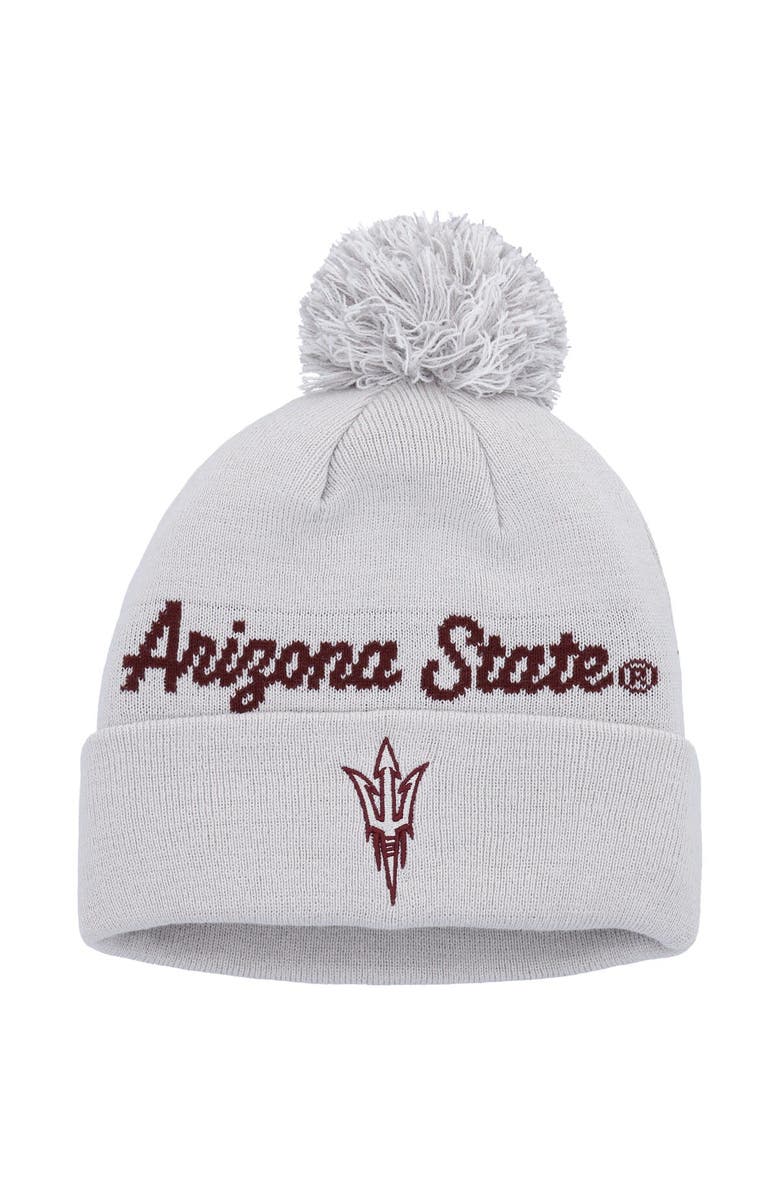 adidas Men's adidas Gray Arizona State Sun Devils Cuffed Knit Hat with Pom, Main, color, 