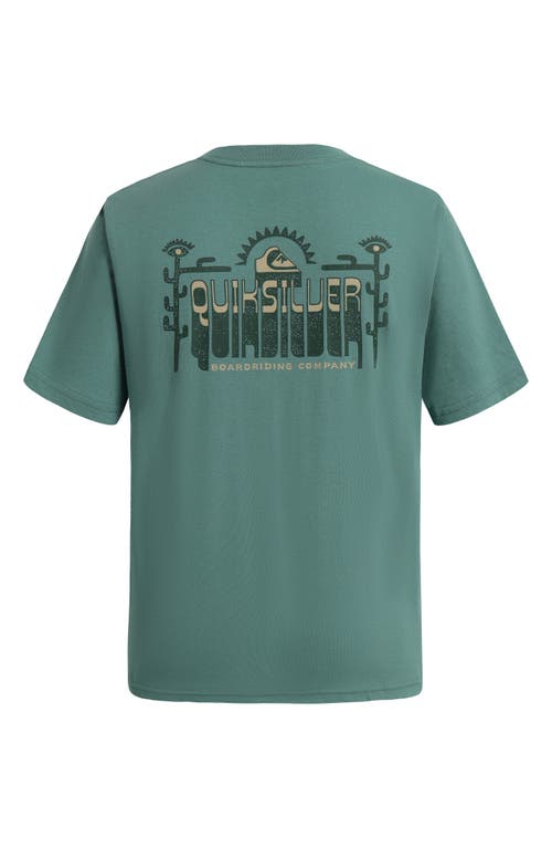 Quiksilver Kids' Desert Grit Cotton Graphic T-shirt In Green