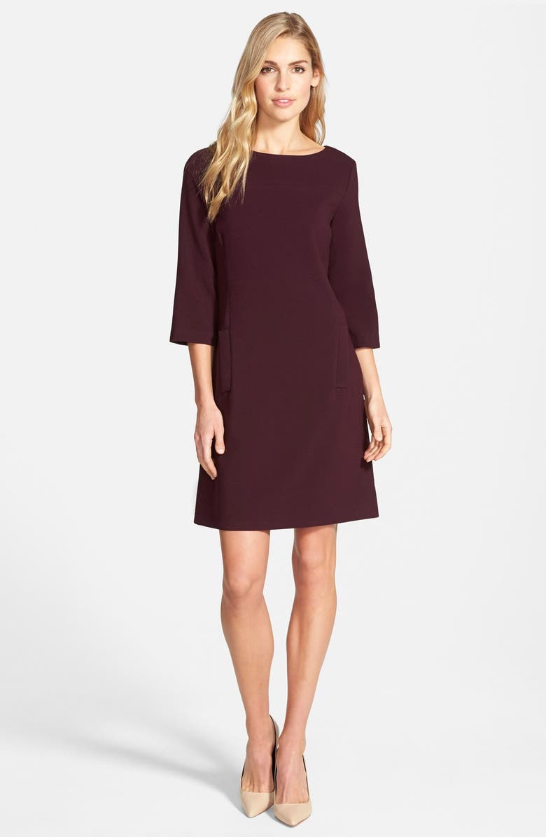 Eliza J Pocket Detail Crepe Shift Dress, Alternate, color, 