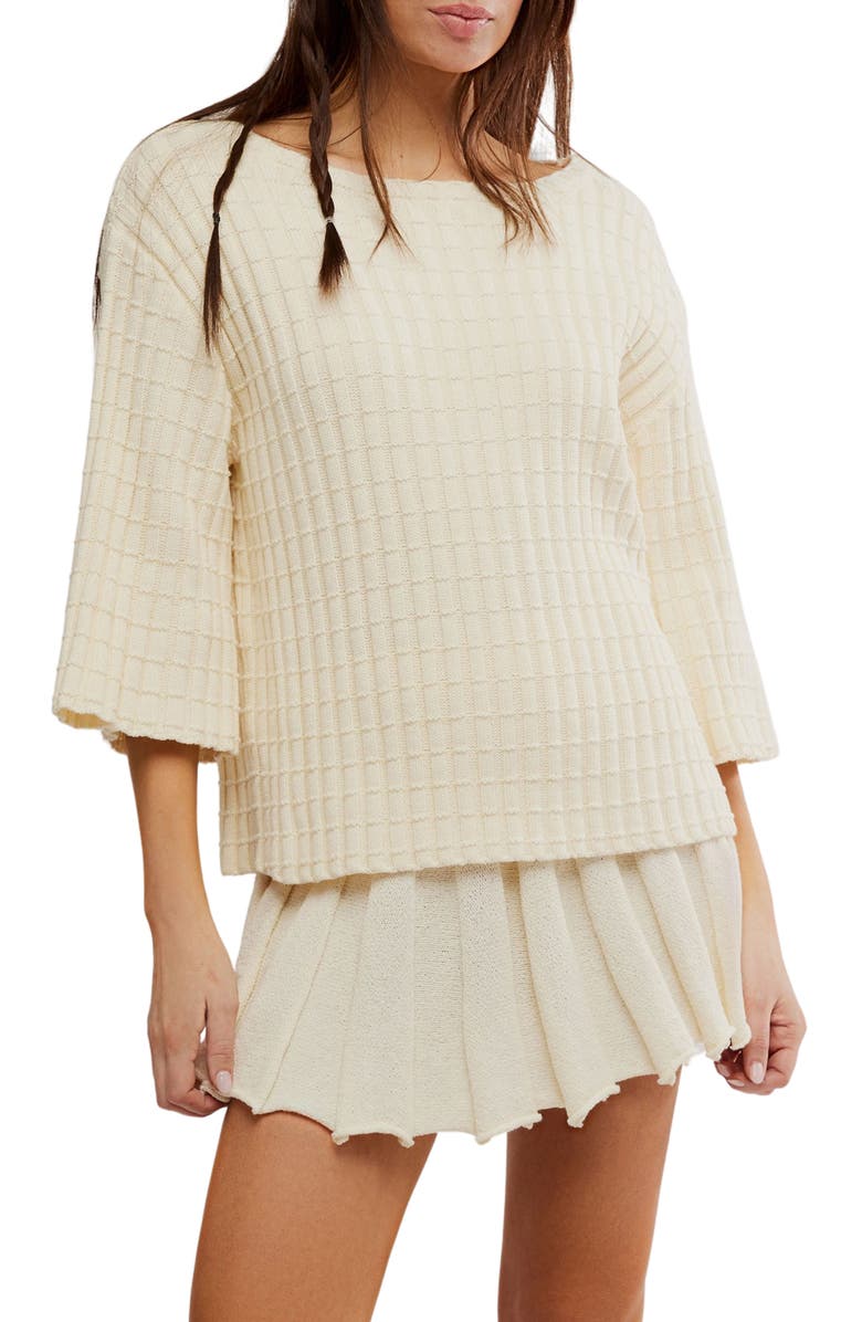 Free People Kenzie Sweater & Skirt Set, Main, color, Natural