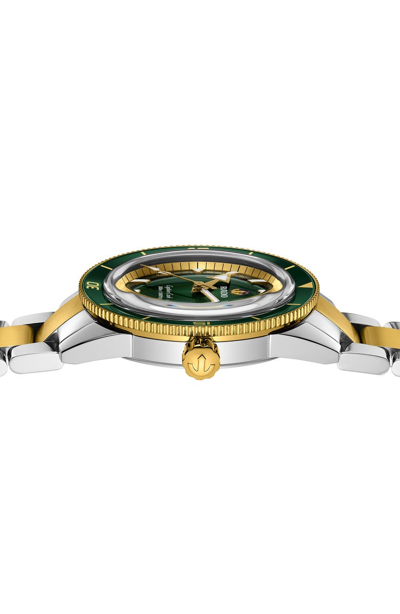 RADO Captain Cook Automatic Bracelet Watch, 42mm, Alternate, color, Green