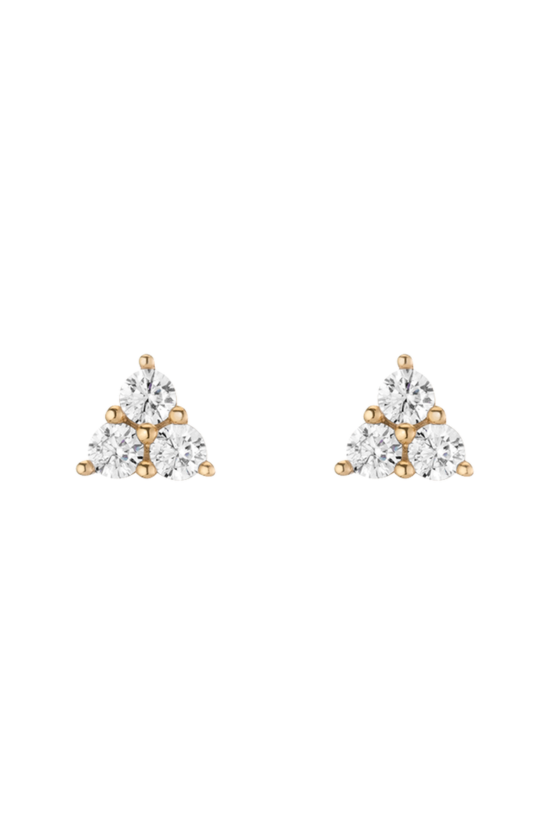 Lab Grown Sapphire Trinity Stud Earrings, Main, color, Yellow Gold Vermeil