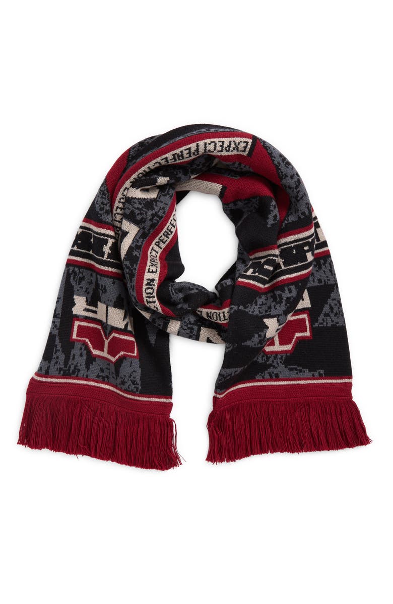 Martine Rose Reversible Cotton & Wool Scarf, Main, color, Grey Red