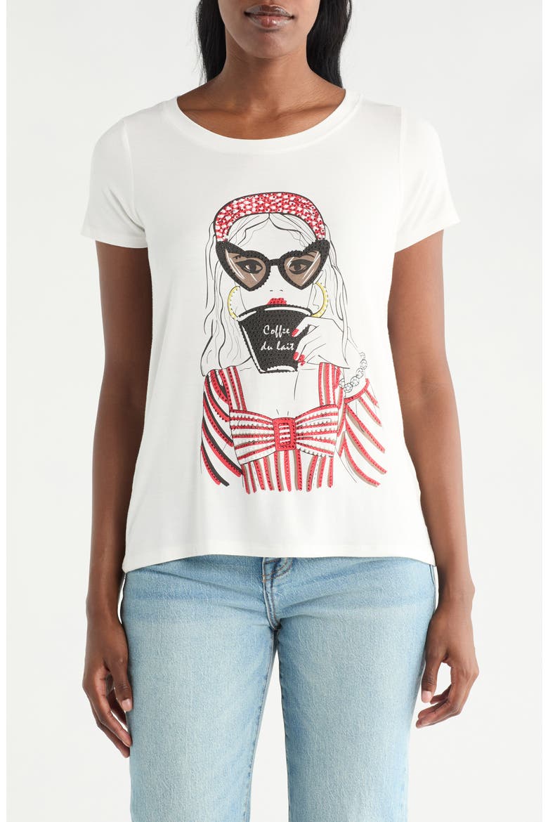 Coffee Graphic T-Shirt, Main, color, BONE