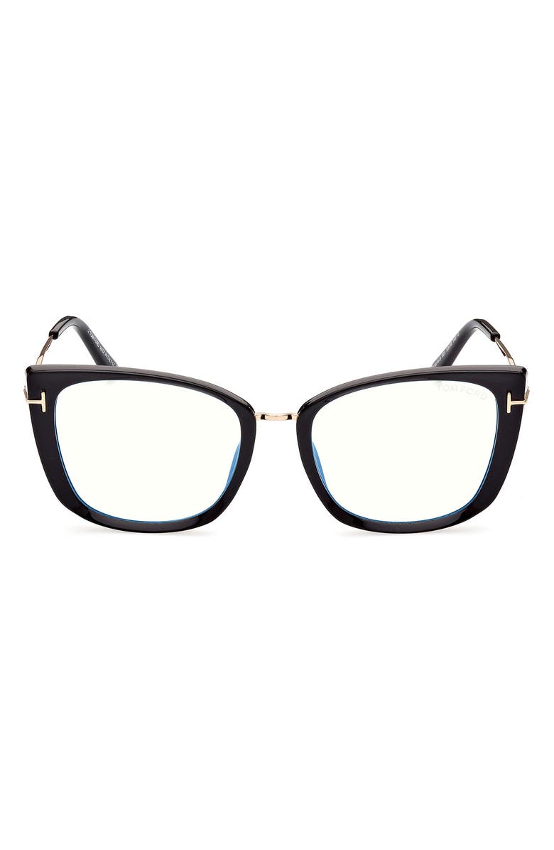 TOM FORD 53mm Cat Eye Blue Light Blocking Glasses, Main, color, 