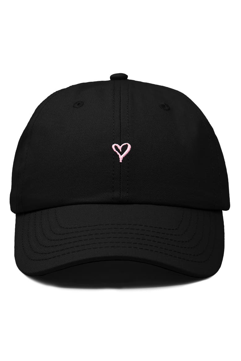 Mini Heart Dad Cap, Main, color, Black