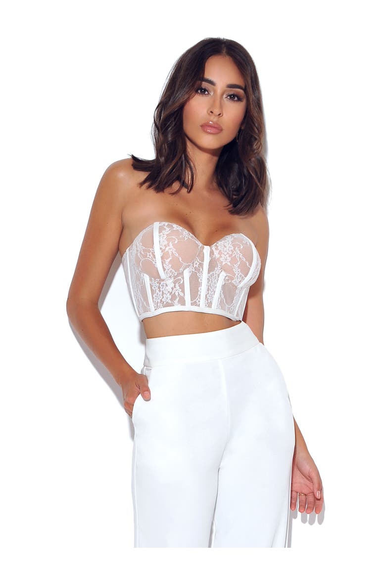 New Romantics Lace Corset Top, Alternate, color, White
