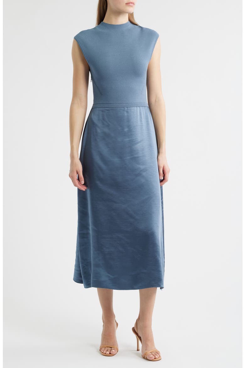 Ferdolini Mixed Media Midi Dress, Main, color, TANZANITE