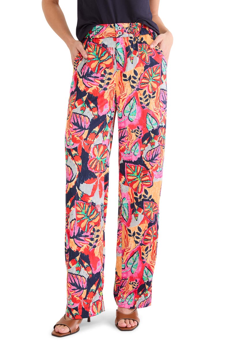 NIC+ZOE Kauai Garden Wide Leg Pants, Main, color, Red Multi
