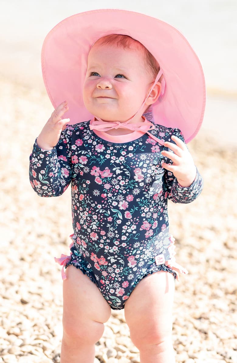 RuffleButts Moonlit Meadow Rashguard One-Piece Swimsuit, Alternate, color, Moonlit Meadow