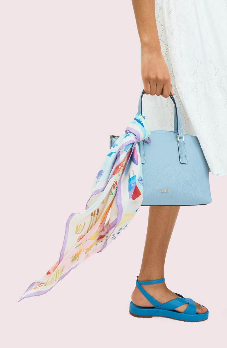 Kate Spade New York beach roadtrip silk square scarf, Alternate, color,