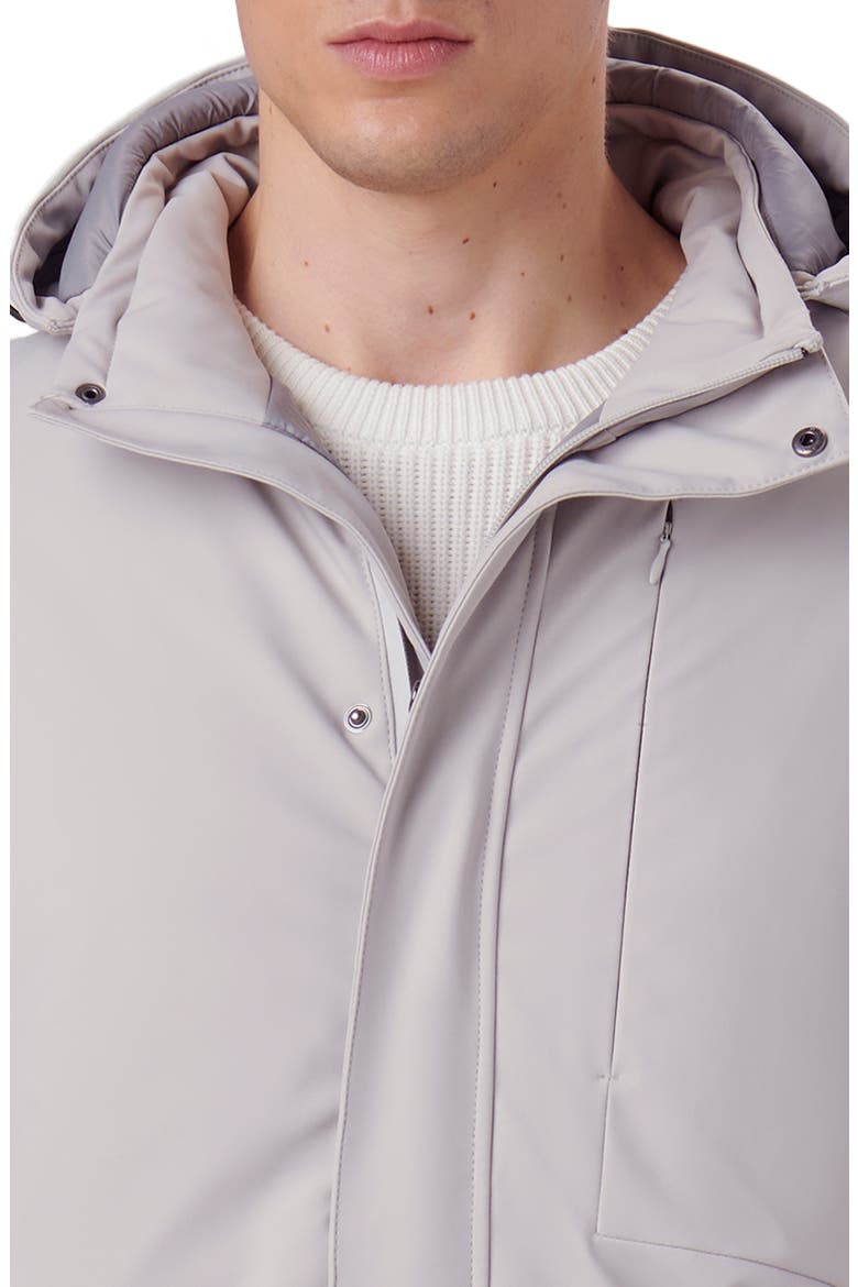 Full Zip Hooded Bomber Jacket, Alternate, color, STONE