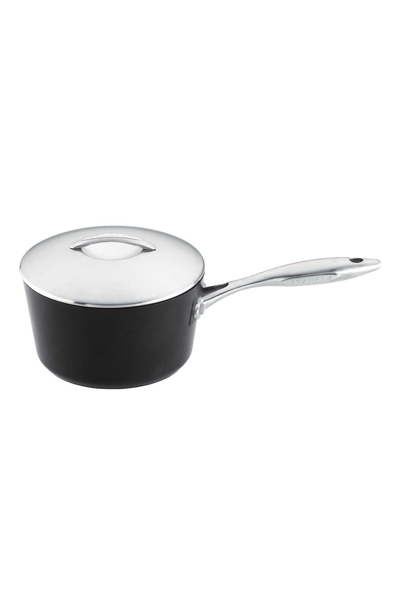 Scanpan Professional 3.25 Quart Saucepan With Lid, Main, color, Black