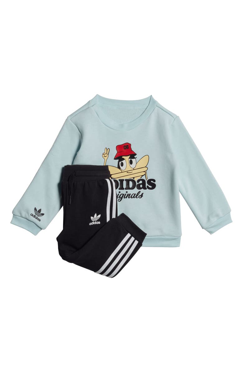 adidas Lifestyle Trefoil Sweatshirt & Sweatpants Set, Main, color,