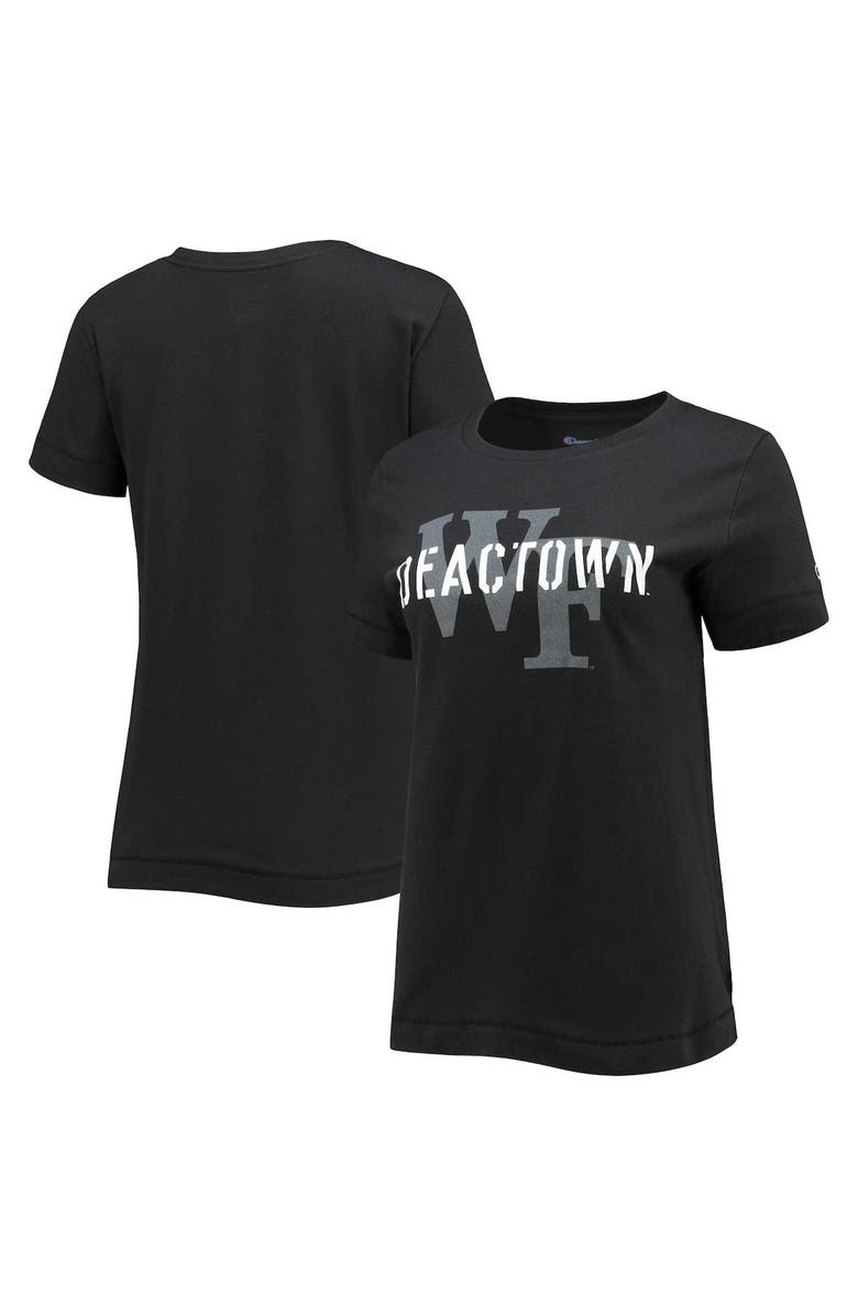 Champion Women's Champion Black Wake Forest Demon Deacons Deactown Wordmark T-Shirt, Main, color, 