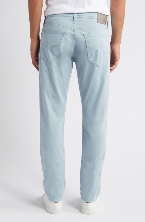 Ag Everett Sueded Stretch Sateen Slim Straight Leg Pants In Blue