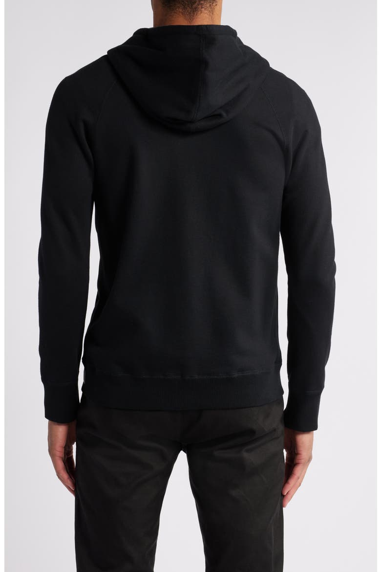 Midweight Terry Slim Zip Hoodie, Alternate, color, BLACK