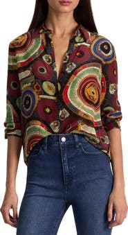 Alice + Olivia Willa Silk Button-Up Shirt
