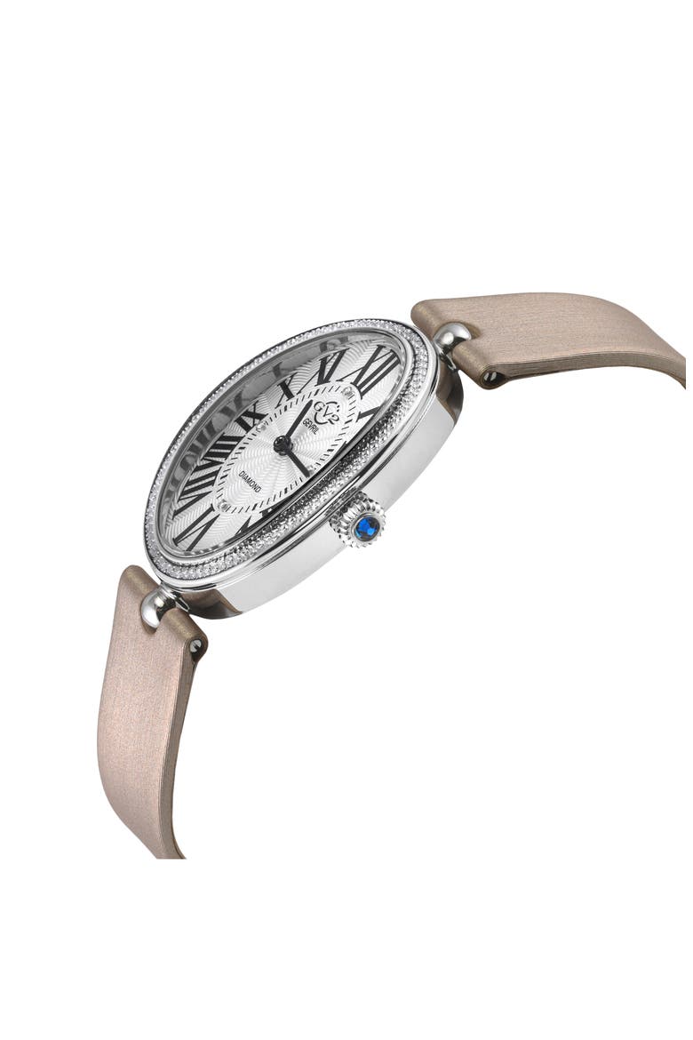 Piazza Navona Leather Strap Watch, Alternate, color, BEIGE