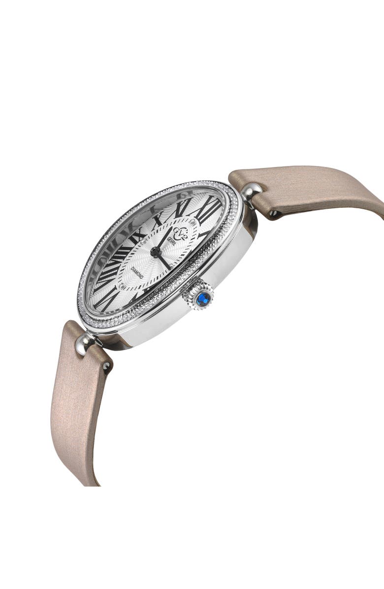 GEVRIL Piazza Navona Leather Strap Watch, Alternate, color,