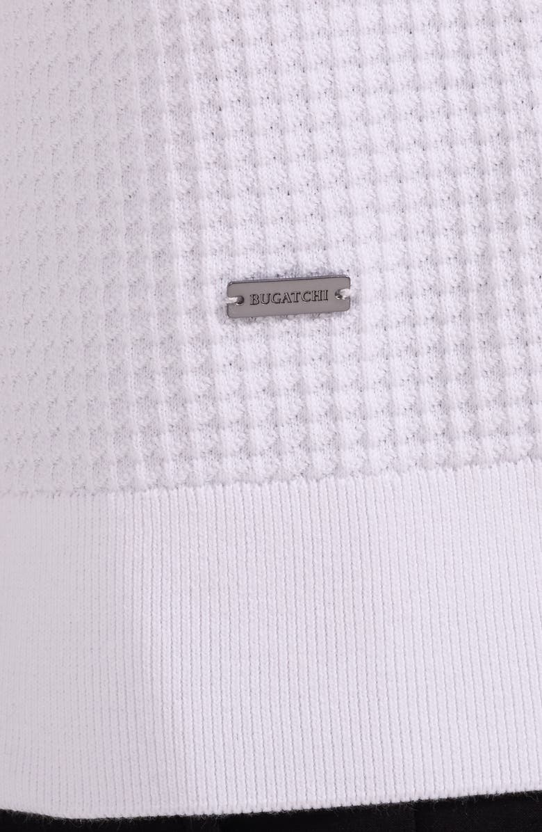 Bugatchi Waffle Stitch Polo Sweater, Alternate, color, White