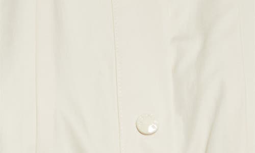 Shop Moncler Pleated Organic Cotton Poplin & Silk Organza Mini Shirtdress In White