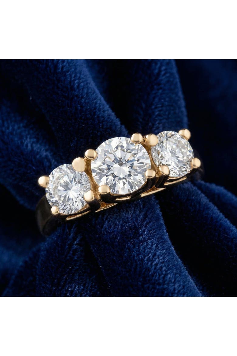 3 1/2ct Diamond 3-Stone 14k Gold Engagement Ring Lab Grown, Alternate, color, 14k Yellow Gold