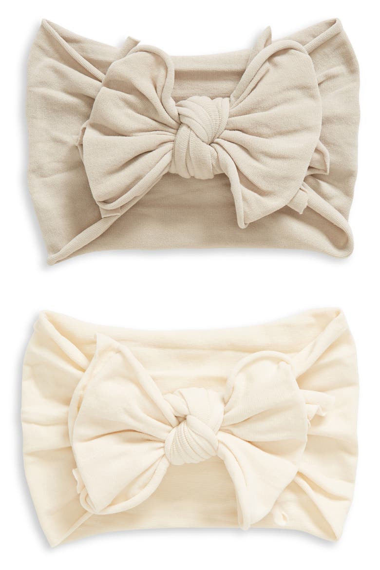 2-Pack Bow Headbands, Main, color, OATMEAL MUSHROOM