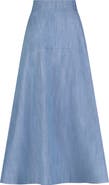 Lela Rose Denim A-Line Skirt