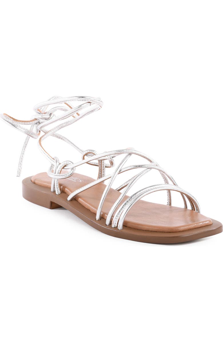 Seychelles Lilac Two Ankle Wrap Sandal, Main, color, Silver