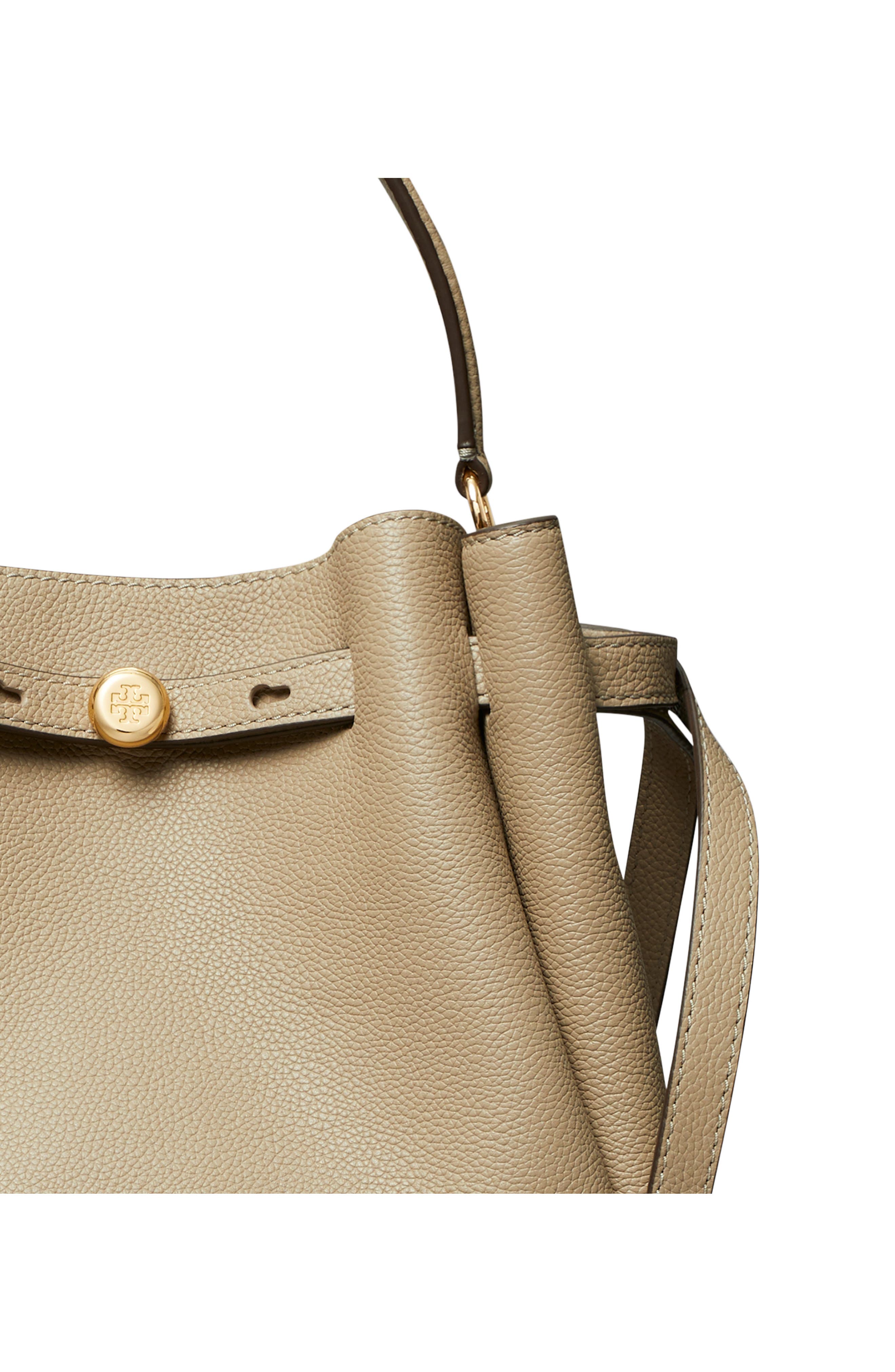 Romy Pebble Leather Bucket Bag, Alternate, color, SOFT CEMENT