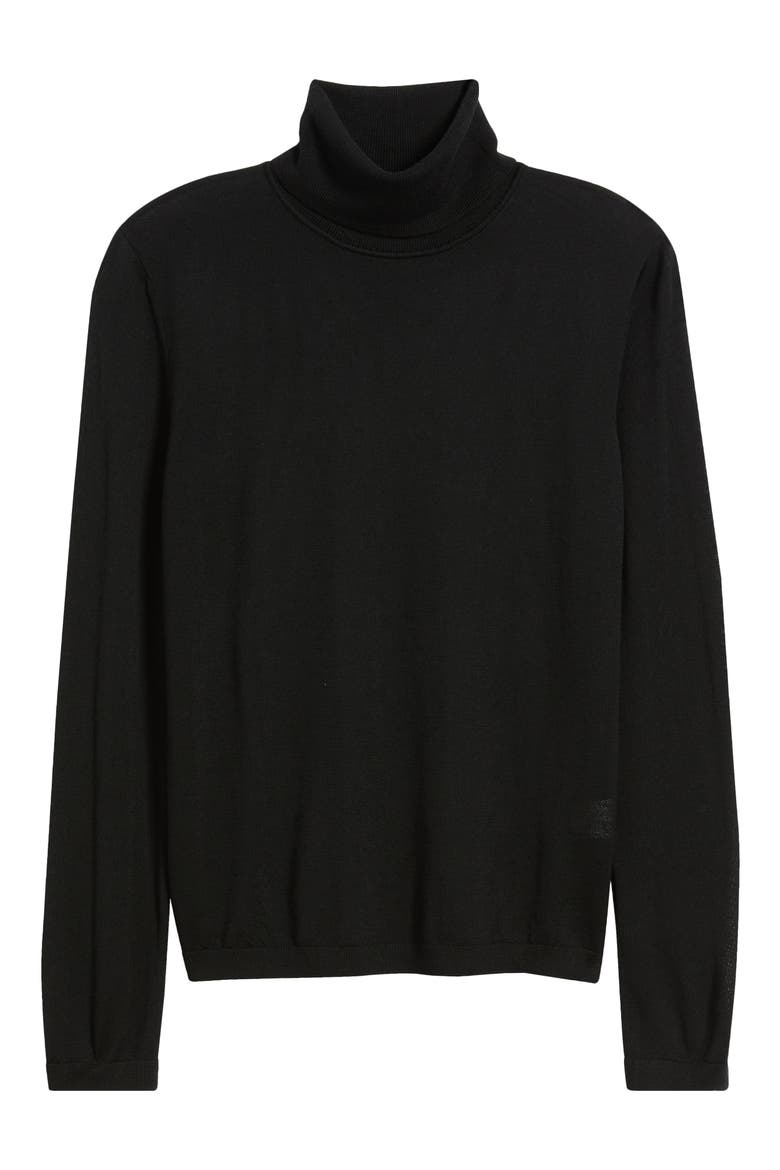 Turtleneck Wool Sweater, Alternate, color, BLACK