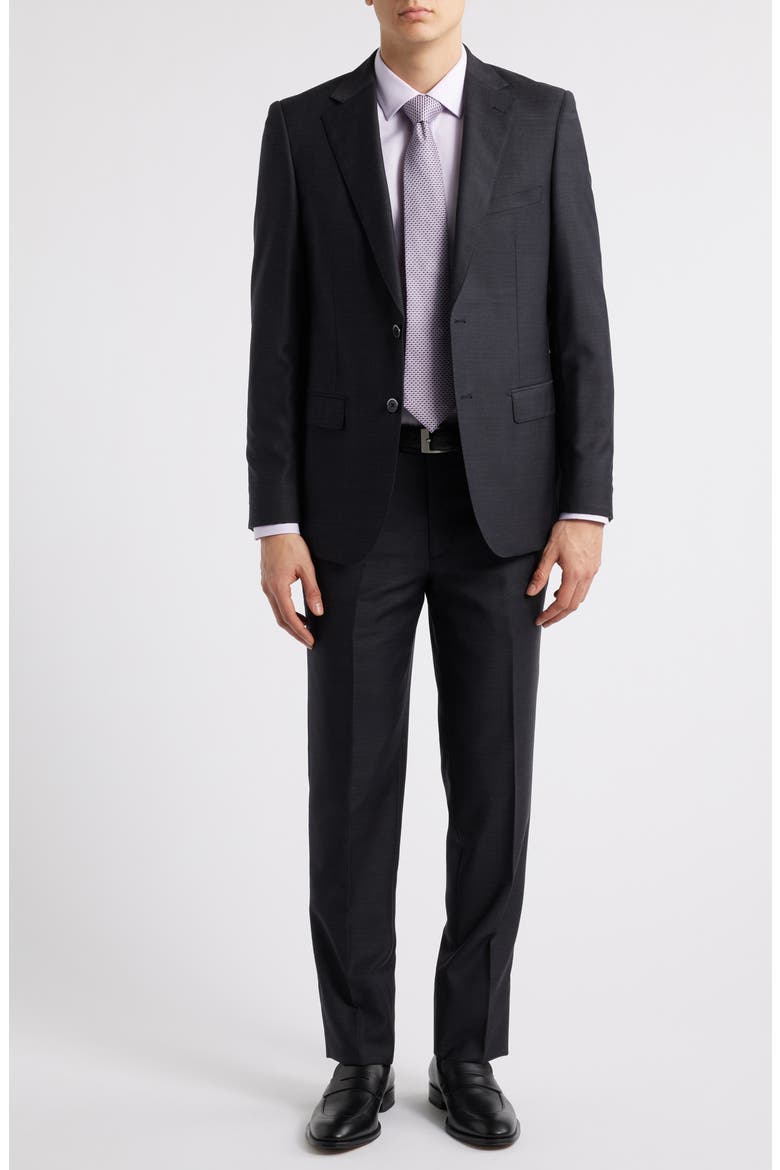 Matteo Slim Fit Charcoal Grey Mélange Wool Suit, Main, color, CHARCOAL