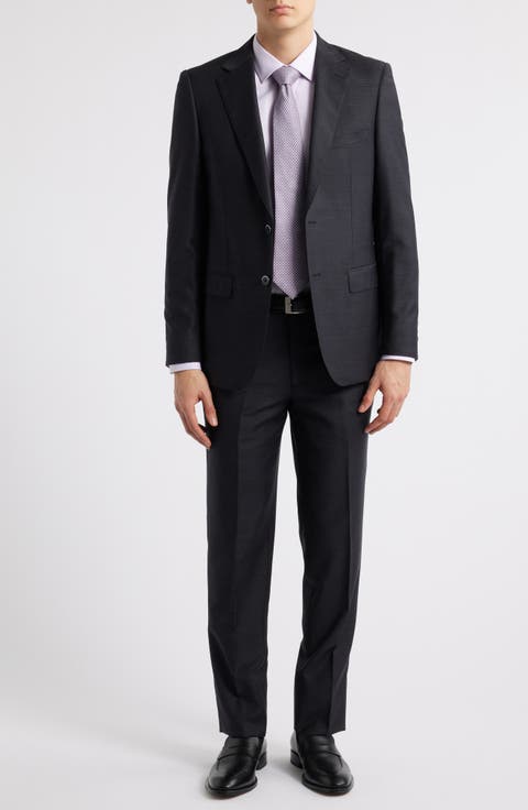 Matteo Slim Fit Charcoal Grey Mélange Wool Suit