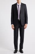 ZANETTI Matteo Slim Fit Charcoal Grey Mélange Wool Suit