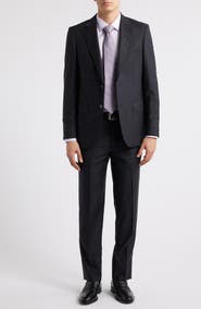 ZANETTI Matteo Slim Fit Charcoal Grey Mélange Wool Suit
