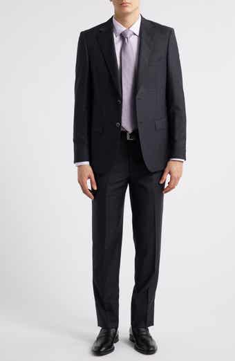 ZANETTI Matteo Slim Fit Charcoal Grey Mélange Wool Suit