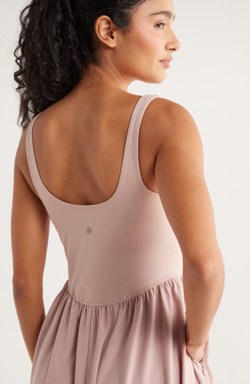 Zella Effortless Square Neck Midi Dress In Neutral