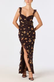 ASTR the Label Aleah Floral Ruffle Maxidress