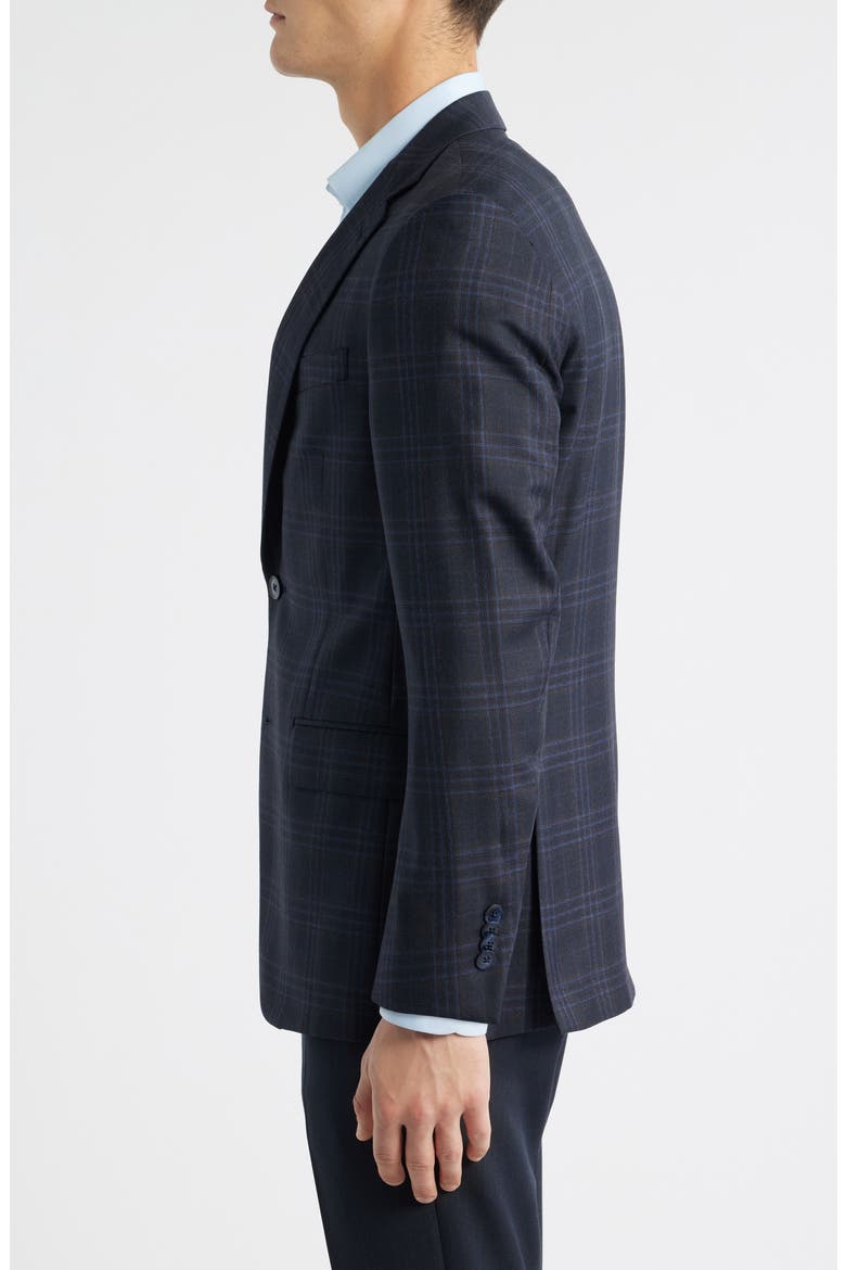 Flynn Classic Fit Navy Windowpane Check Wool Sport Coat, Alternate, color, NAVY