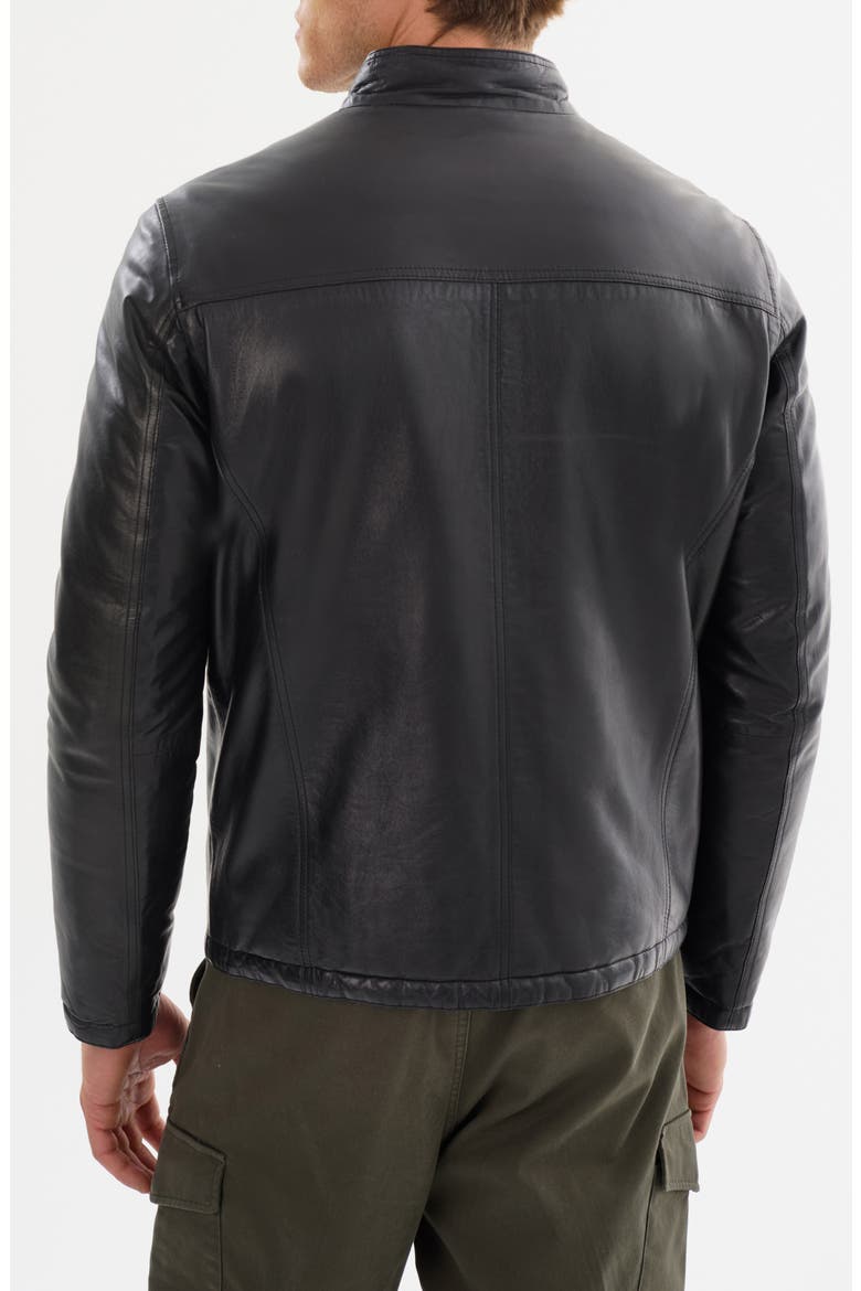 Leather Reversible Puffer Jacket, Alternate, color, BLACK