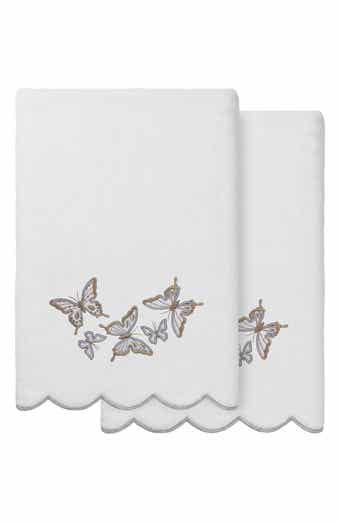 Britney Scallop Set of 2 Embroidered Bath Towels