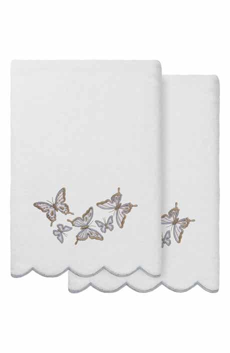 Britney Scallop Set of 2 Embroidered Bath Towels