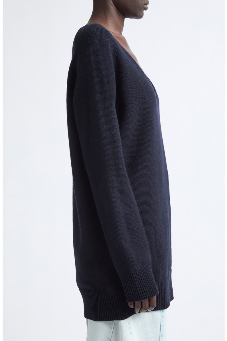 Wool Blend V-Neck Sweater, Alternate, color, NAVY