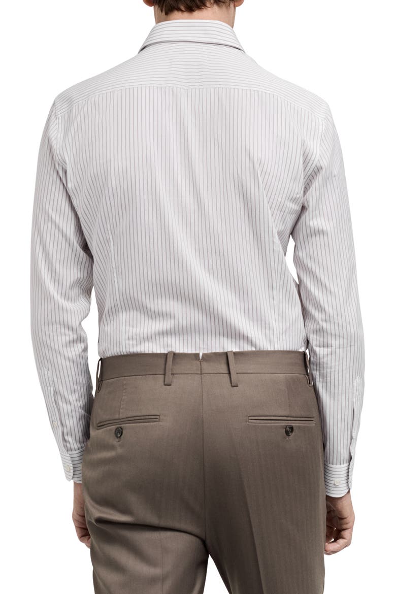 Stripe Cotton Button-Up Shirt, Alternate, color, GREY